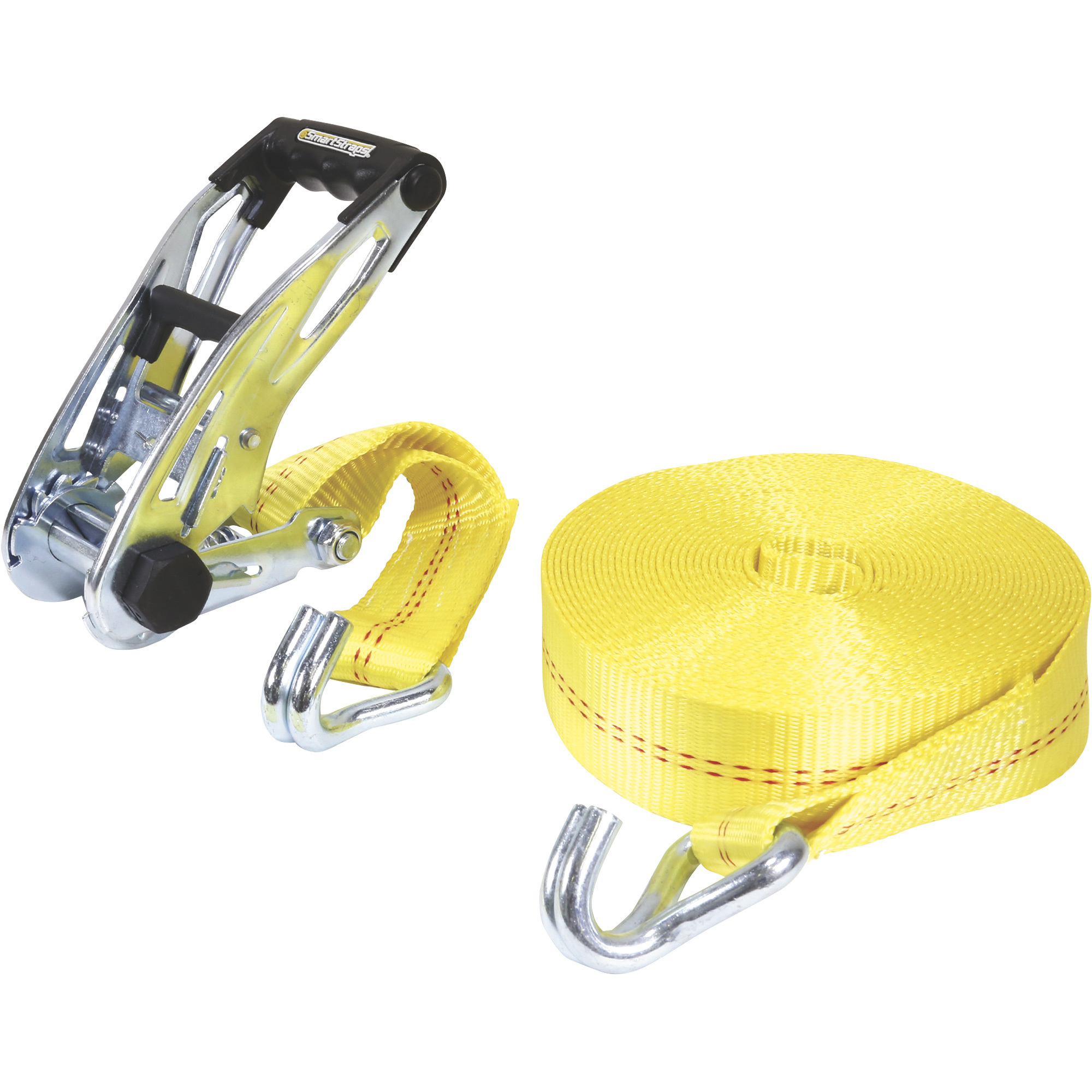 Smart Straps Commercial-Grade RatchetX J-Hook Tie-Down, 30ft. x 2in., 1-Pack, 10,000-lb. Breaking Strength, Model# 167
